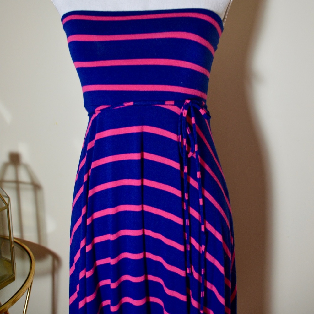 Motherhood Strapless High-Low Hem Maternity Dress